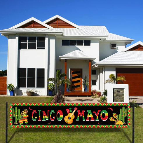 Mexican Cinco De Mayo Fence Banner Cinco de Mayo Fence Decoration Mexican Theme Hanging Sign Banner Mexican Fiesta Welcome Porch Sign Party Holida...