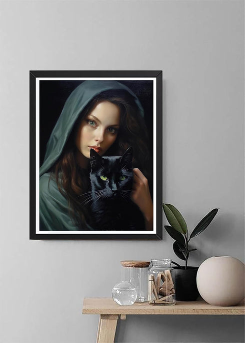 Diymood Paint by Numbers for Adults Girl, DIY Oil Painting Cat Acrylic Paint by Number Kits for Kids Adults Beginner for Home Wall Decor 16x20 inc...