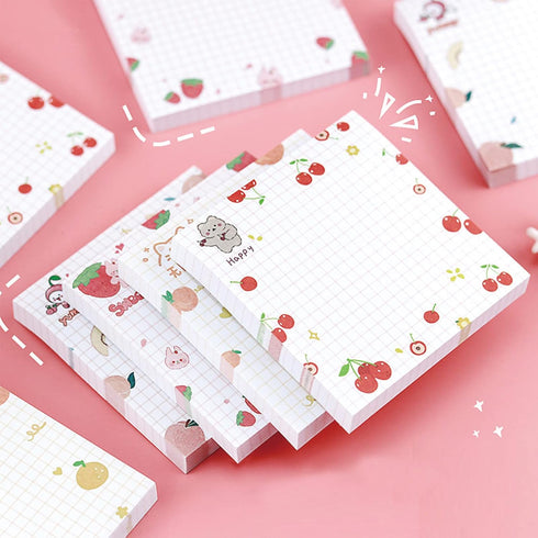 4 Pack Sticky Notes Cute Sticky Memo Pads 3x3inch Kawaii Fruit Sticky Note Pad Self-Stick Notepad Stickies 80 Sheet/Pad (A-Fruit)...