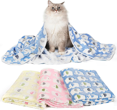 PJYuCien Blankets 1 Pack 3 - Fluffy Premium Fleece Flannel Throw Dog Blanket, Soft Warm Cute Print Cat Blanket, 23"x16" Pet Blankets for Small Dog...