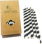 Black Striped Paper Straws, Colorful Stripes Paper Drinking Straws 100 Pack (Black Stripes), Durable & Biodegradable Drinking Straws...