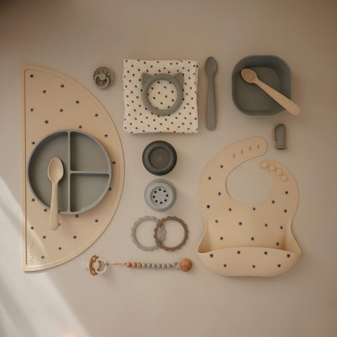 mushie Silicone Suction Plate | BPA-Free Non-Slip Design (Stone)...