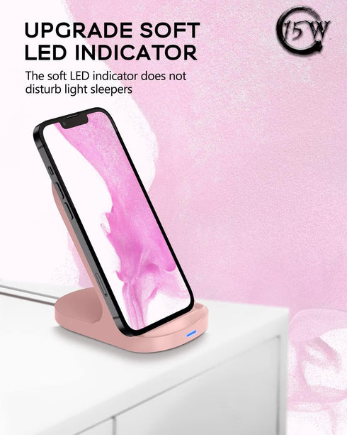 YW YUWISS 15W Fast Wireless Charger Wireless Phone Charger Stand Compatible with Apple iPhone 14 13 12/12 Pro Max/ 11Pro/11Pro Max, Compatible wit...