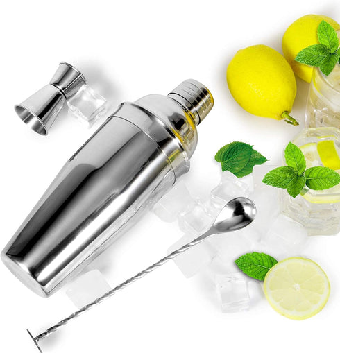 24oz Cocktail Shaker Bar Set - Professional Margarita Mixer Drink Shaker and Measuring Jigger & Mixing Spoon Set - Professional Stainless Steel Ba...