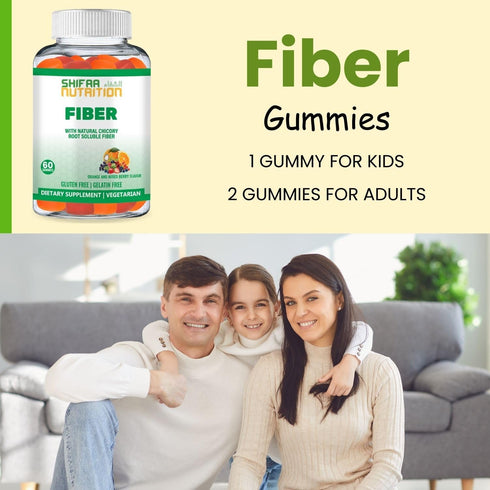 Halal & Gluten Free Fiber Gummies for Kids & Adults | 3g, 30-60 Servings | 60 Gummies | Improves Digestive Health, Immunity & Gut Health | Vegan P...