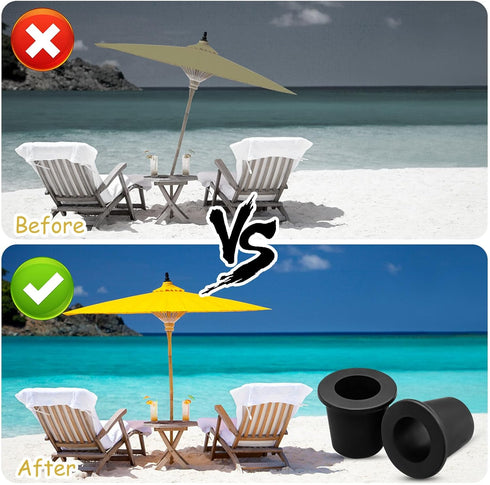 4Pcs Patio Table Umbrella Hole Ring Plug, Silicone Pool Umbrella Sleeve Stabilizer Cone Wedge, Umbrella Table Ring Hole Insert for 2-2.5 Inch Tabl...