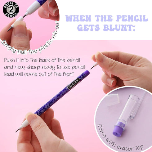 BAZIC Multi Point Pencil Paisley w/Latex Free Eraser, Non-Sharpening Multipoint Pencils Smooth Write for Drafting Drawing Sketching (8/Pack), 1-Pa...