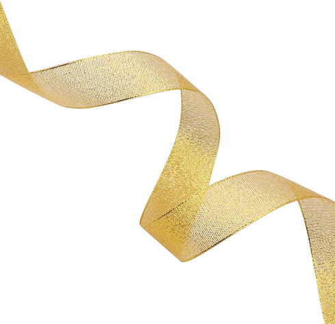 1 Inch Glitter Gold Ribbon, Ribbon for Gift Wrapping, Holiday Party, Wedding Decorations, 25 Yards Fabric Ribbon for Balloons, Sewing, and Floral ...