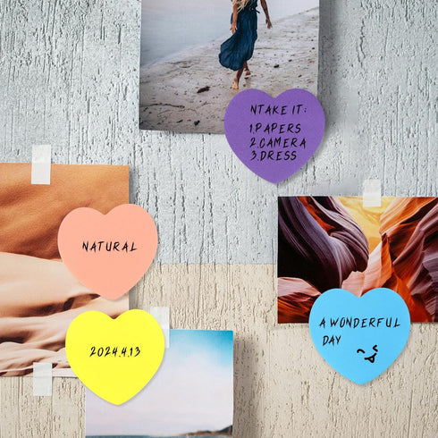 8 Color Sticky Notes Super Cute Post It Notes 240 Sheets Self-Sticky Note Pads for School Office Home (Heart Shape Sticky Notes)...