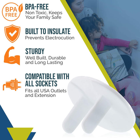 Outlet Covers Baby Proofing (50 Pack) Safe & Secure Electric Plug Protectors | Sturdy Childproof Socket Covers for Home & Office | Easy Installati...