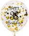 Gold 38th Confetti Latex Balloons, Woman or Man Happy 38 Years Birthday Party Balloon Decoration With Confetti, 12in, 16 Pack...