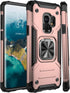 IKAZZ for Galaxy S9 Case,Dual Layer Soft Flexible TPU and Hard PC Anti-Slip Full-Body Rugged Protective Phone Cover with Magnetic Kickstand Rose G...