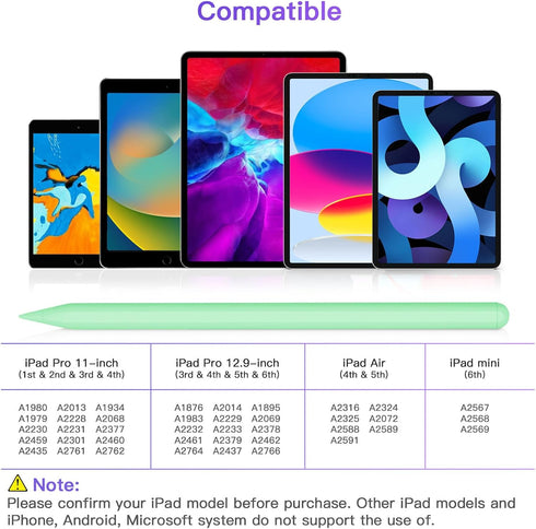 iPad Pencil 2nd Generation with Magnetic Wireless Charging, Apple Pencil 2nd Generation, Smart Pen Compatible with iPad Pro 11 in 1/2/3/4, iPad Pr...