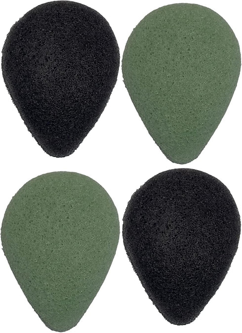 4 Pack Konjac Natural Organic Facial Sponges Gentle Daily Face Cleansing Scrub Exfoliating Skincare Safe for Oily Dry Combination & Sensitive Skin...