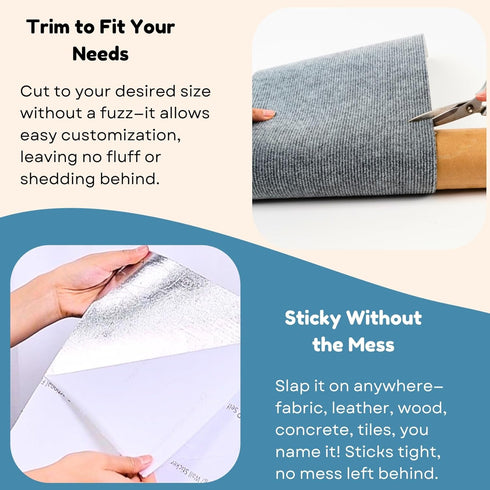 Cat Scratch Mat (3 Pack), 23.6’’ x 11.8’’ Cat Wall Stracther, Versatile Self-Adhesive Replacement Easy Use for Cat Trees, Cat Wall Furniture, Scra...