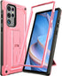 URBANITE Case for Samsung Galaxy S22 Ultra 5G, Military Grade Heavy Duty Shockproof Protective Cover, Built-in Kickstand (Pink)...