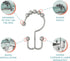 Zenna Home Shower Curtain Hooks, Chrome, Set of 12 – Premium Shower Curtain and Liner Rings with Double Roller Glide and Double-Sided Design – Rus...