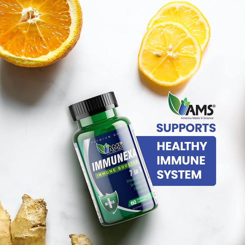 America Medic & Science Immunexa 7 in 1 Immune Support Booster (60 capsules) with Vitamin A, C, D, Zinc, Echinacea, Elderberry | Adults Immunity B...