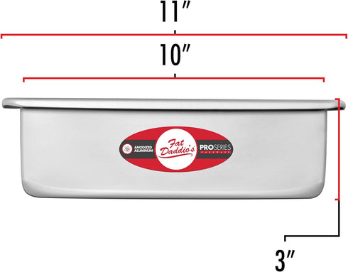 Fat Daddio's PSQ-10103 Anodized Aluminum Square Cake Pan, 10 x 3 Inch...