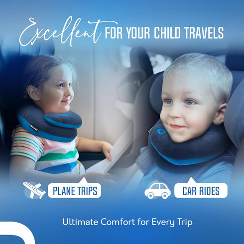 BCOZZY Kids Travel Neck Pillow (3-7 Y/O)- Patented Soft Toddler Pillow for Head & Chin Support in Car Seat, Airplane, and Road Trip Sleeping. Adju...