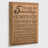 KATE POSH - 5th Anniversary Engraved Natural Wood Plaque, 5th Wedding for Her, for Him, for Couple, 5 Years of Marriage, 5 Years Together as Husba...