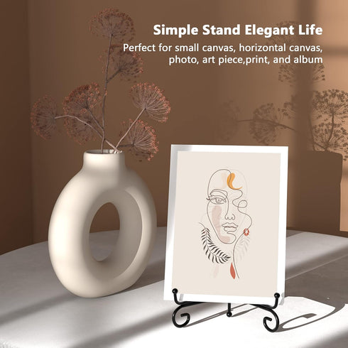 4 Inch 2 Pack Iron Display Stand, Black Wire Iron Easel Plate Holder Dish Stand for Displaying Pictures, Decoration Plates, Books Dishes and Arts...