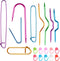 9 Pcs Aluminum Stitch Holders for Knitting Cable Needles with Stitch Markers, Safety Pin Brooch Weaving Sweater Knitting Stitch Holder Tool Bent T...