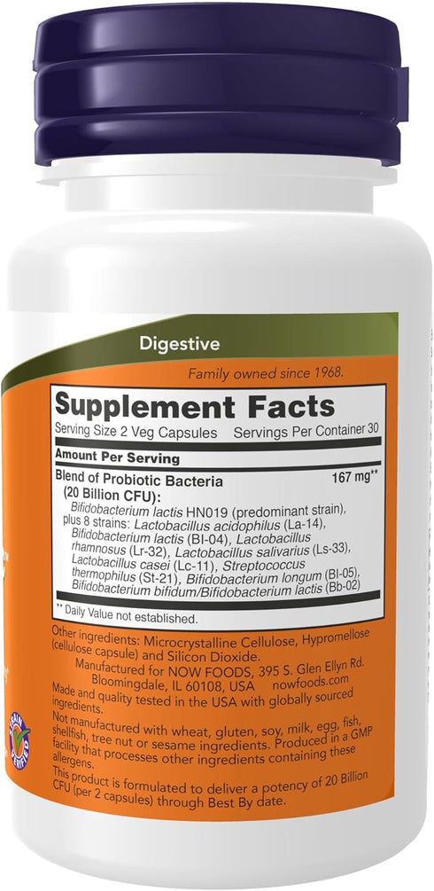 NOW Supplements, Clinical GI Probiotic™, 50+ Formula, Strain Verified, 60 Veg Capsules...