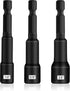 BOEN 1/4 inch Magnetic Nut Driver Set, 3 Piece Impact Drill Driver Bit Set, Size 1/4", 5/16", 3/8", Quick-Change Hex Shank SAE Nut Driver, Cr-V St...