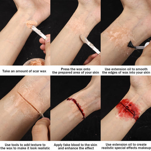 BOBISUKA Scar Wax Extension Oil for Professional SFX Makeup,Fake Wound Modeling Extension Oil,Smoothly Non-Sticky Halloween Special Effects Makeup...
