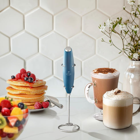Zulay Kitchen Powerful Milk Frother Wand - Ultra Fast Handheld Drink Mixer - Electric Whisk Foam Maker for Coffee, Lattes, Cappuccino, Frappe, Mat...