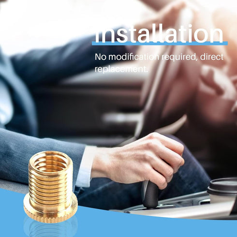 M8x1.25, M10x1.25, M10x1.5 Shift Knob Adapters Gear Shifter Knob Thread Screw Adapter for 5 6 Speed Manual Automatic Vehicle Gold...