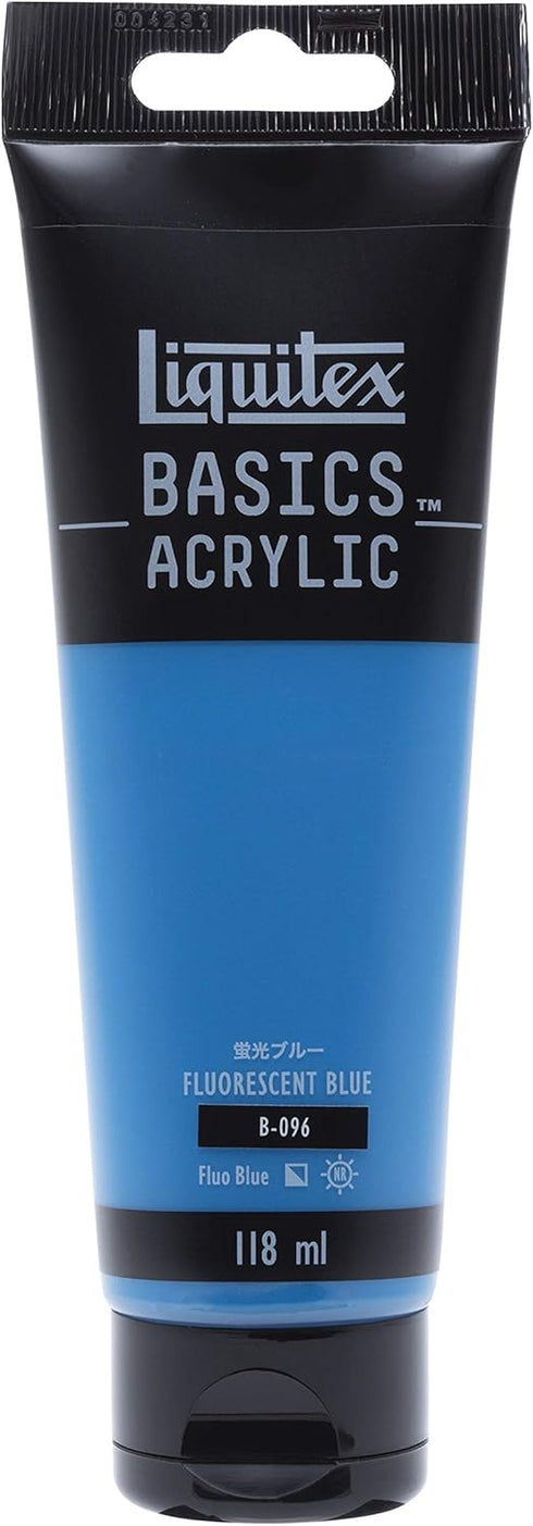 LIQUITEX Acrylic Paint Basics B-096, Fluorescent Blue, 4.0 fl oz (118 ml)...