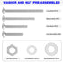 Wheelbarrow Handles Replacement Kit for 5/16 Stainless Nuts and Bolts 4", 3", 2-1/2" and 1" Wheelbarrow Parts, Wheel Barrow Handles - 12-Pack...