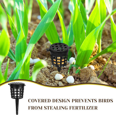 Yardwe 50pcs Bonsai Fertilizer Baskets, Fertilizer Mesh Baskets Garden Nursery Pots with Lid Planting Nutrition Cups for Succulent, Orchid, Bonsai...