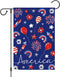 Louise Maelys 4th of July Patriotic Garden Flag 12x18 Double Sided, Small Burlap Welcome Fireworks Garden Yard House Flags for Memorial Independen...