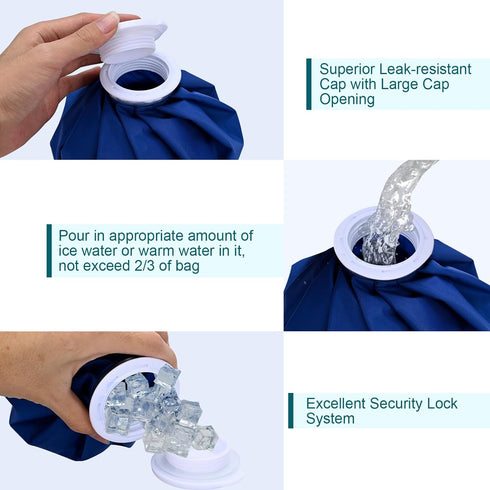 2 PCS Upgrade Ice Pack Injuries Reusable,11in & 9in Ice Bags Hot Water for Injuries, Soothe Pain and Stay Cool, Old school Style and Traditional I...