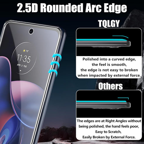 TQLGY 3 Pack Screen Protector for Motorola Edge 2022 with 3 Pack Camera Lens Protector, Ultra HD Tempered Glass, 9H Hardness, Anti-Scratch, Bubble...