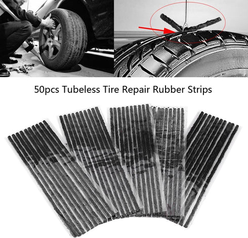 50Pcs Tire Strips, Keenso Rubber Tire Puncture Repair Strips Tubeless Repair Tool for Car Truck Motorbike...