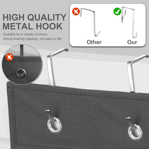 Over the Door Shoe Organizer with 24 Extra Large Pockets - Hanging Shoe Rack Storage Holder for men shoes zapateras and 4 Sturdy Hooks for Women H...