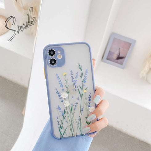 Ownest Compatible for iPhone 12 Mini Case 5.4 Inch for Clear Flowers Pattern Frosted PC Back 3D Floral Girls Woman and Soft TPU Shockproof Protect...