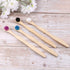 Scraper Bamboo Brush for Adults Toothbrush Oral Deep Cleaning 4pcs (White Blue Black Violet)...