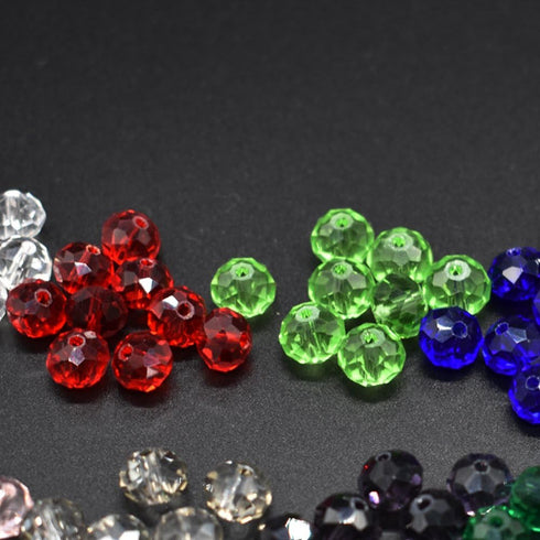 Wholesale Briolette Crystal Glass 500pcs 6mm Beads Finding Spacer Beads Faceted with Container Box Beads for Making Jewelry 10 Colors (6mm)...