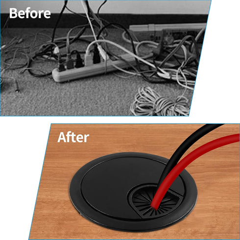 2 Inch Metal Desk Grommet Black Wire Cable Hole Cover for Wire Organizing, Desk Table Grommet for Office and Home...