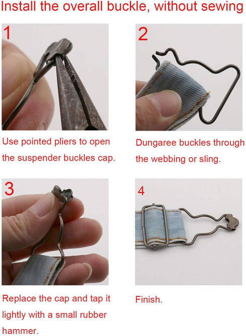 BIKICOCO Overall Suspender Dungaree Buckles, 1-1/2'' Wide Bottom, for Rompers Sewing DIY, Gunmetal - Pack of 20...
