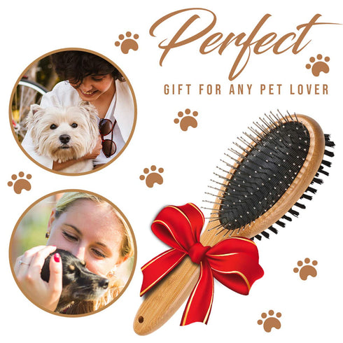 KylePet Dog Brush, Double Sided Pet Slicker Brush with Bamboo Handle for Dogs and Cats Long Hair Pets Grooming Comb for Removing Shedding, Tangles...