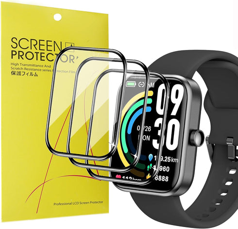 Compatible for TOZO S3 Smart Watch Screen Protector, 3D Full Coverage PET Soft Screen Protector Film Compatible for TOZO S3 1.83-inch Smart Watch ...