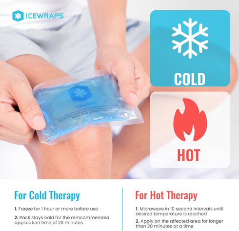 ICEWRAPS Hot & Cold Ice Packs - 3 x 5 in. Soft Gel Ice Packs – Reusable for Injuries Headaches, Joints, Fevers, & More – Made of Pro-Grade, Punctu...