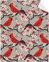 Red Cute Birds Cherry Flowers Soft Throw Blanket 40x50 inch Lightweight Warm Flannel Fleece Blanket for Couch Bed Sofa Travel Camping for Kids Adu...