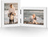 Vertical Horizontal Combo, Double 3.5x5 White Wood Foldable Picture Frame, Opening 3x4.5 Portrait Landscape View, for Desk-top or Wall...
